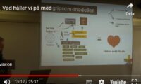 Stefans PowerPoint syns på skärmen